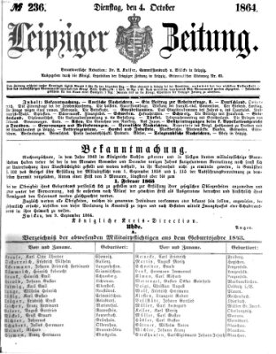 Leipziger Zeitung Dienstag 4. Oktober 1864