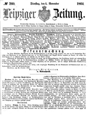 Leipziger Zeitung Dienstag 1. November 1864