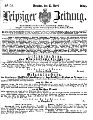 Leipziger Zeitung Sonntag 23. April 1865