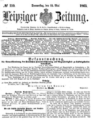 Leipziger Zeitung Donnerstag 11. Mai 1865