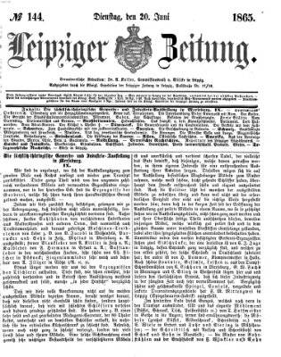Leipziger Zeitung Dienstag 20. Juni 1865