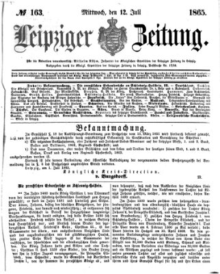 Leipziger Zeitung Mittwoch 12. Juli 1865