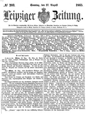 Leipziger Zeitung Sonntag 27. August 1865