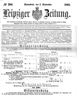 Leipziger Zeitung Samstag 2. September 1865
