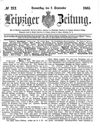 Leipziger Zeitung Donnerstag 7. September 1865