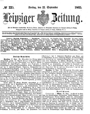 Leipziger Zeitung Freitag 22. September 1865