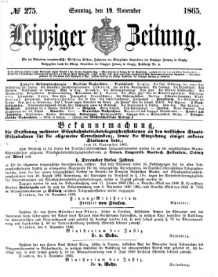 Leipziger Zeitung Sonntag 19. November 1865