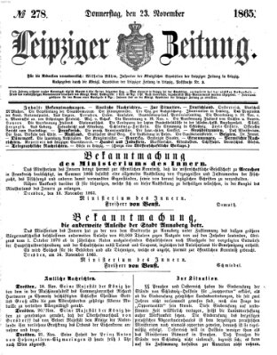 Leipziger Zeitung Donnerstag 23. November 1865