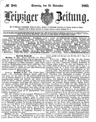 Leipziger Zeitung Sonntag 26. November 1865