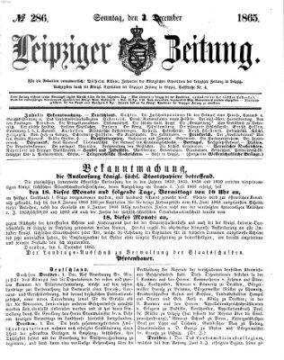 Leipziger Zeitung Sonntag 3. Dezember 1865