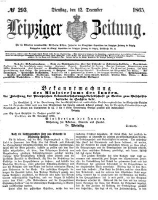 Leipziger Zeitung Dienstag 12. Dezember 1865