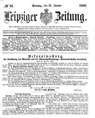Leipziger Zeitung Sonntag 21. Januar 1866
