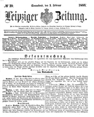 Leipziger Zeitung Samstag 3. Februar 1866