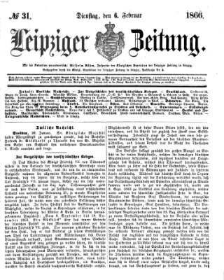 Leipziger Zeitung Dienstag 6. Februar 1866