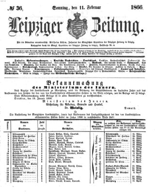 Leipziger Zeitung Sonntag 11. Februar 1866