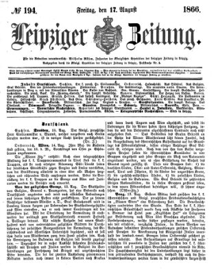 Leipziger Zeitung Freitag 17. August 1866