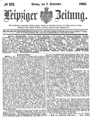 Leipziger Zeitung Freitag 7. September 1866