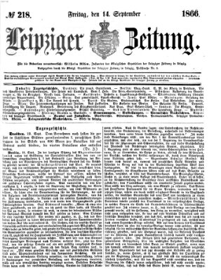 Leipziger Zeitung Freitag 14. September 1866