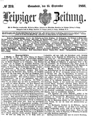 Leipziger Zeitung Samstag 15. September 1866
