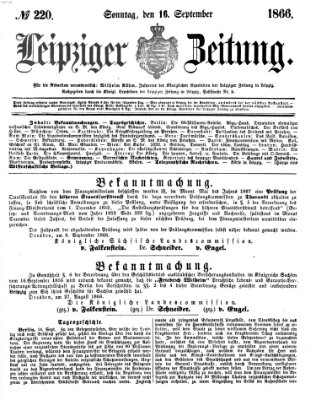 Leipziger Zeitung Sonntag 16. September 1866