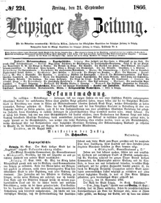 Leipziger Zeitung Freitag 21. September 1866