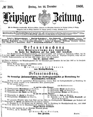 Leipziger Zeitung Freitag 14. Dezember 1866