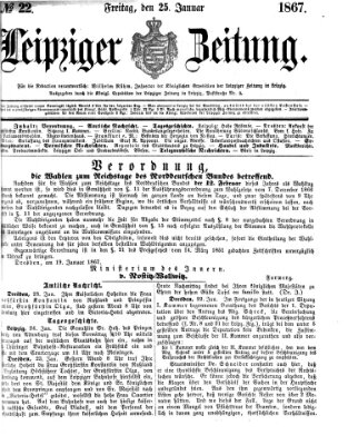 Leipziger Zeitung Freitag 25. Januar 1867
