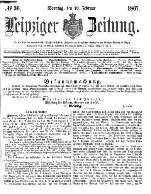 Leipziger Zeitung Sonntag 10. Februar 1867