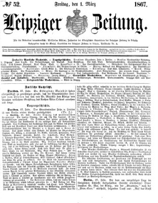 Leipziger Zeitung Freitag 1. März 1867