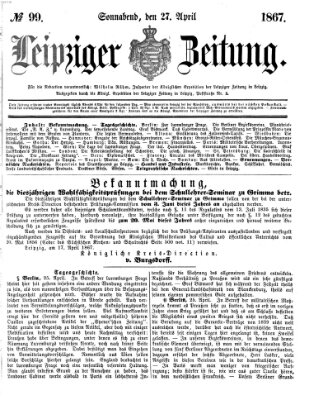 Leipziger Zeitung Samstag 27. April 1867