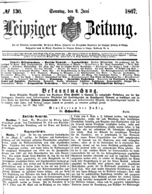 Leipziger Zeitung Sonntag 9. Juni 1867