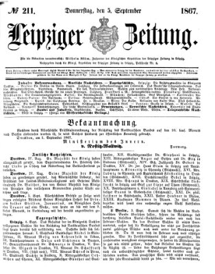 Leipziger Zeitung Donnerstag 5. September 1867