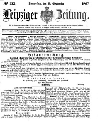 Leipziger Zeitung Donnerstag 19. September 1867