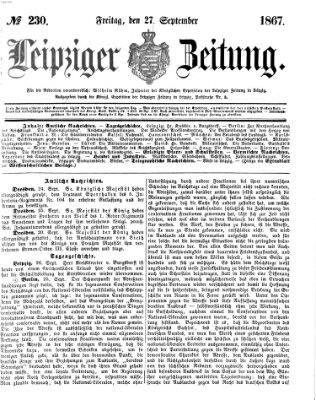 Leipziger Zeitung Freitag 27. September 1867