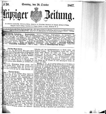 Leipziger Zeitung Sonntag 20. Oktober 1867