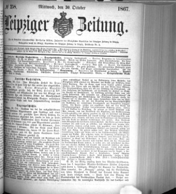 Leipziger Zeitung Mittwoch 30. Oktober 1867