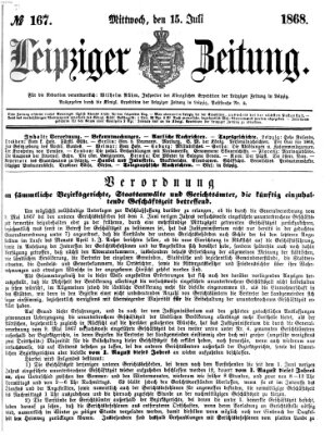 Leipziger Zeitung Mittwoch 15. Juli 1868