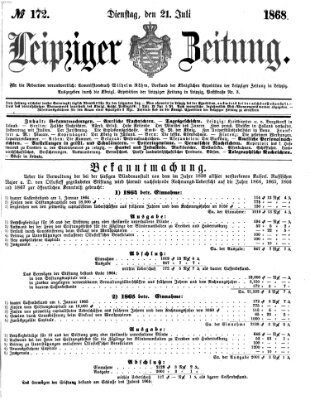 Leipziger Zeitung Dienstag 21. Juli 1868