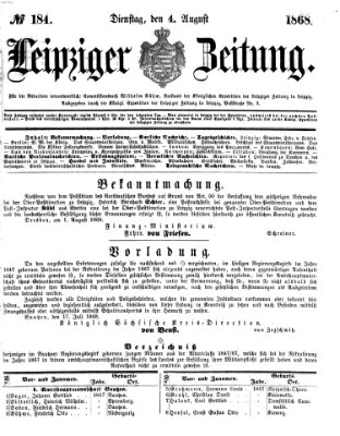 Leipziger Zeitung Dienstag 4. August 1868