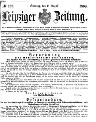 Leipziger Zeitung Sonntag 9. August 1868