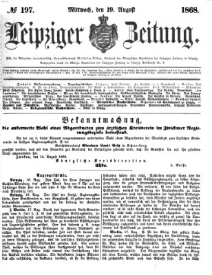 Leipziger Zeitung Mittwoch 19. August 1868