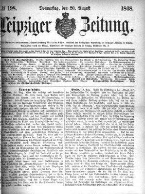 Leipziger Zeitung Donnerstag 20. August 1868