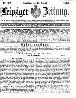 Leipziger Zeitung Sonntag 30. August 1868