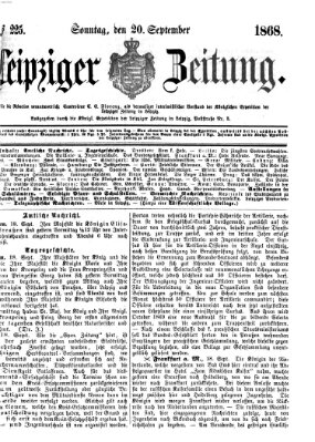 Leipziger Zeitung Sonntag 20. September 1868