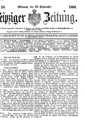 Leipziger Zeitung Mittwoch 30. September 1868