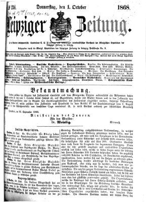 Leipziger Zeitung Donnerstag 1. Oktober 1868