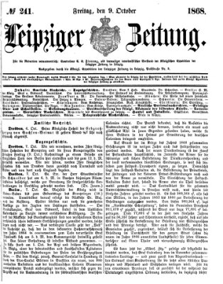 Leipziger Zeitung Freitag 9. Oktober 1868