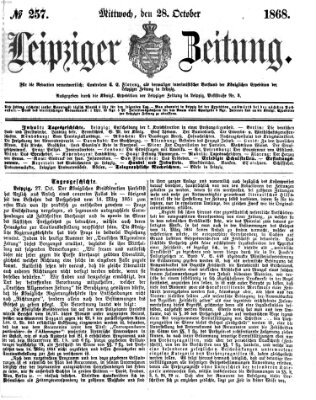 Leipziger Zeitung Mittwoch 28. Oktober 1868