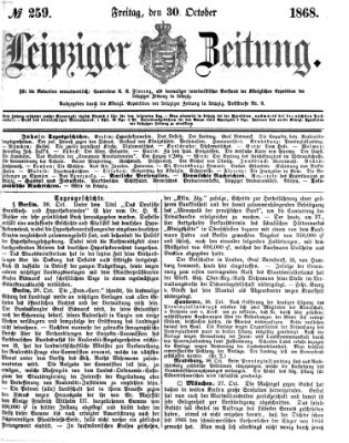 Leipziger Zeitung Freitag 30. Oktober 1868