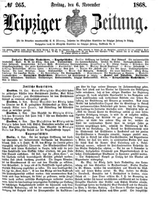 Leipziger Zeitung Freitag 6. November 1868